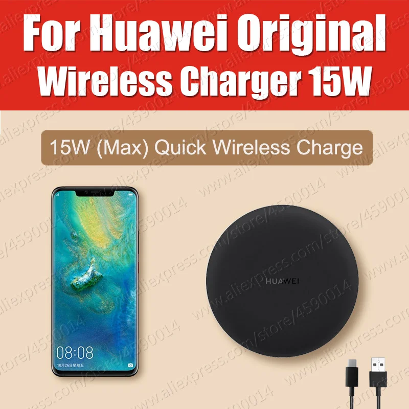 Comprar CP60 WPC Qi Original HUAWEI cargador inalámbrico 15W MAX aplicar Huawei P30 Pro Mate20 Pro RS para Samsung iPhone Xiaomi