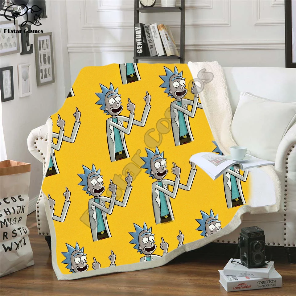 Cartoon Rick and Morty Blanket 3D