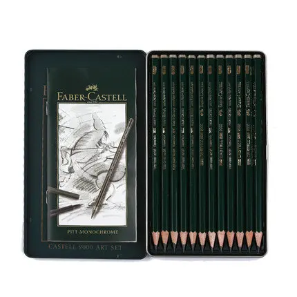 Faber Castell 12 9000 119604 набор дизайна/119605 Художественный набор графитовый карандаш для рисования черчения жестяная коробка 12 шт. Германия - Цвет: 119605 Art set