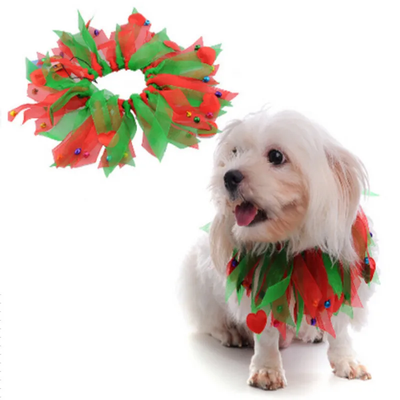 Рождественская стильная шапка для собак цветная лента декоративный воротник аксессуары для домашних животных, для собак щенка кошки головная повязка нарядное платье