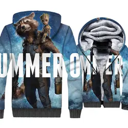 Для мужчин кофты осень-зима брендовая одежда с капюшоном 2018 Мода 3D печати супергероя Грут Уличная спортивный костюм толстовки для Для