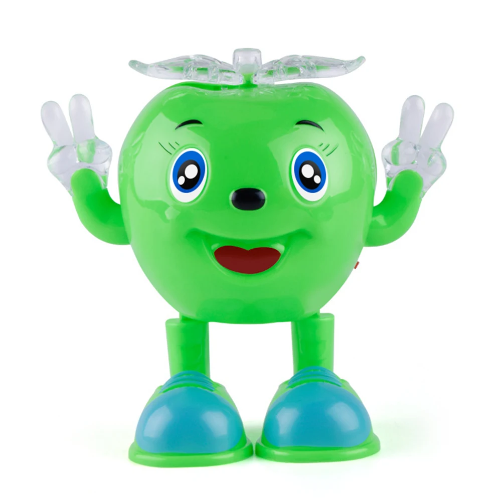 Cute Electric Toy Dancing Lightining Apple Robot with LED Flashing Music Kids Interactive Toys for children brinquedos juguetes