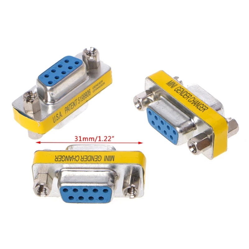 

10Pcs RS232 Serial DB9 Female To Female Mini Gender Changer AdapterConnector New