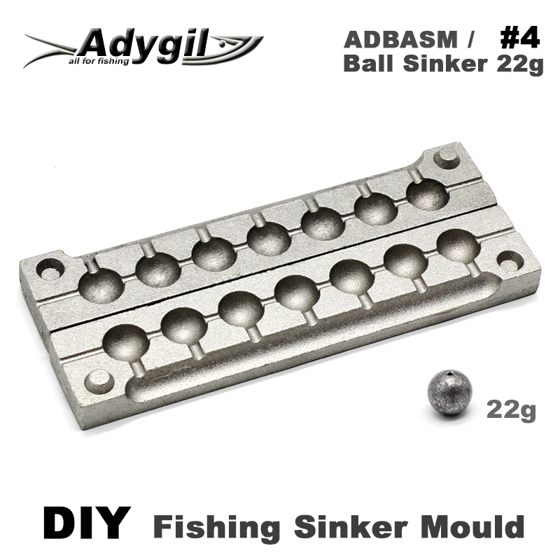 Adygil DIY рыболовный шар грузило плесень ADBASM/#4 шариковый грузило 22 г 7 полостей