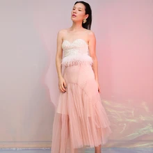 GETSRING Женская юбка асимметричная многослойная юбка ретро сплайсинга плиссированная высокая Талия Длинные сетчатые юбки женские летние юбки