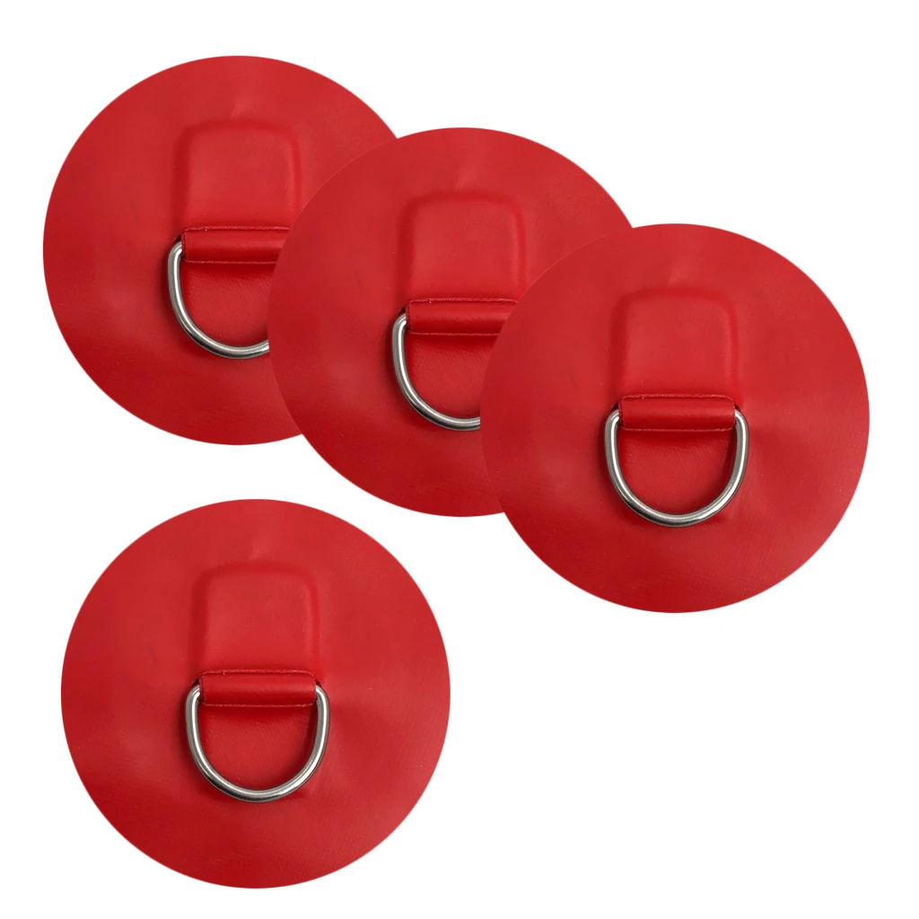 4 Pieces Stainless Steel D Ring Pad Patch for Surfboard PVC Inflatable Boat Dinghy Kayak SUP Durable & Long Lasting