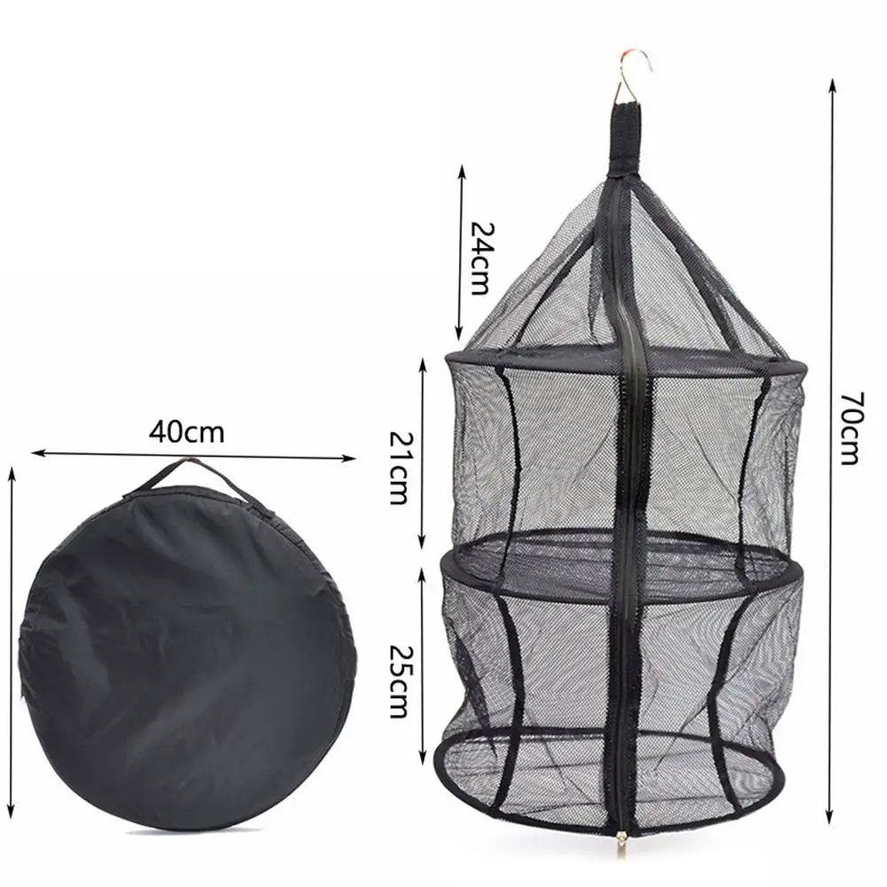 Herb Drying Folding Fishing Net with Zippers Dryer Mesh Tray Drying Rack Flowers Hanger Fish Net Tackle Accessory Tool