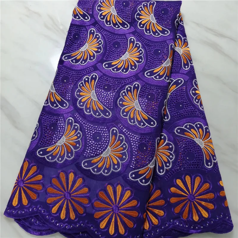 

2019 Latest 100% Cotton Voile Lace Swiss Lace High Quality Swiss Voile Laces in Switzerland With Stones For Women Dress