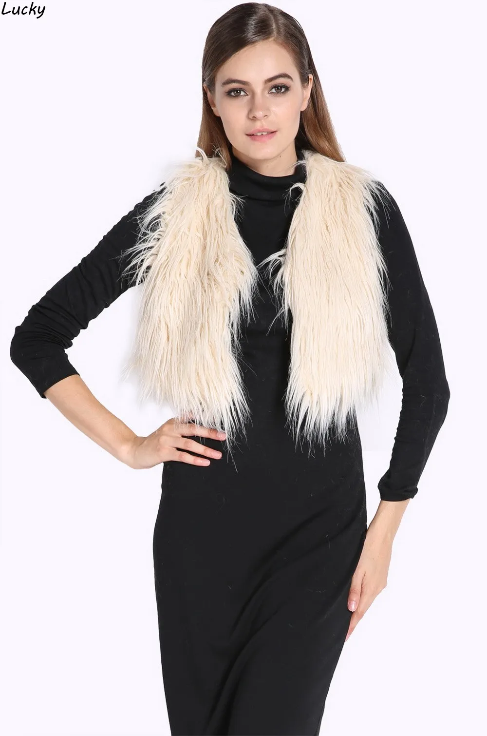 Newest Style Winter Sleeveless Warm Coat Women Faux Fur Short Vest fox