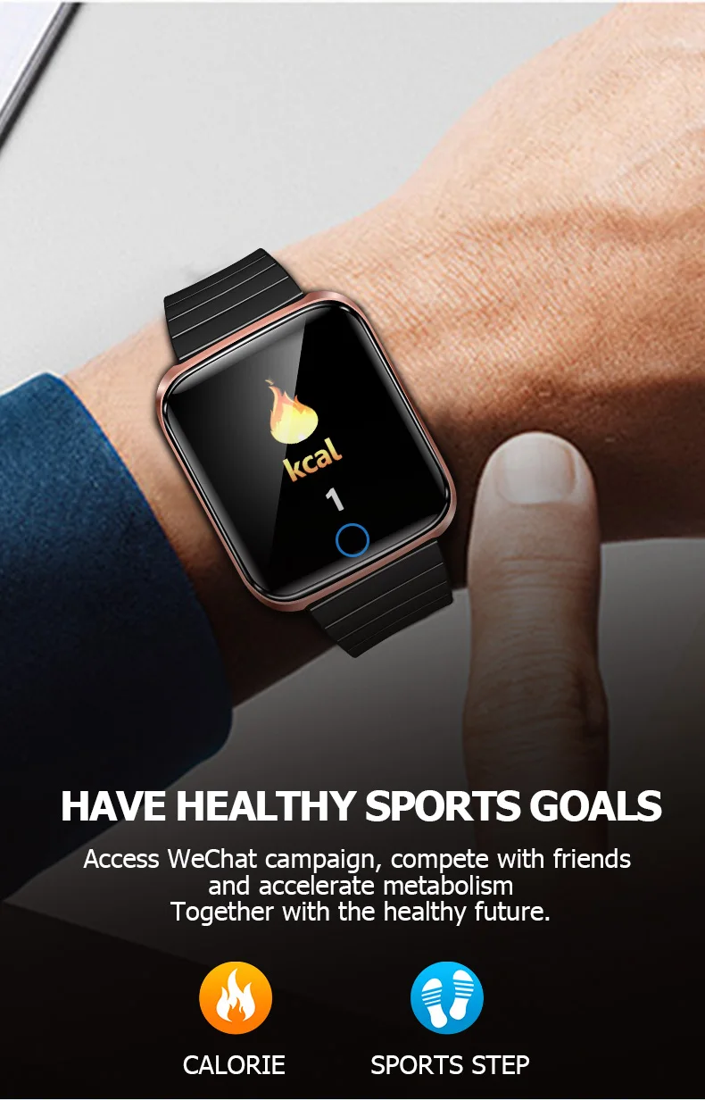 Hollvada Smart Watch Sport Fitness Bracelet IP67 Waterproof Blood Pressure Oxygen Activity Tracker For Men Women Smartwatch
