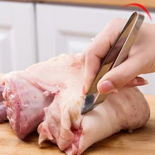 Нержавеющая сталь свиньи волосы вытягивание курица утка зажим для волос рыбья кость плоскогубцы выщипывание пинцет для удаления волос плоскогубцы кухонные щипцы