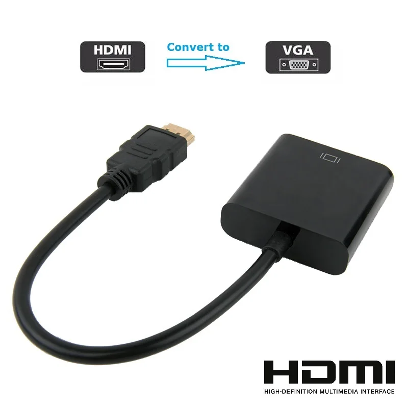 JEELOCK HDMI в VGA адаптер цифро-аналоговый видео аудио конвертер кабель 1080p для Xbox 360 PS3 PS4 ПК ноутбук ТВ коробка проектор