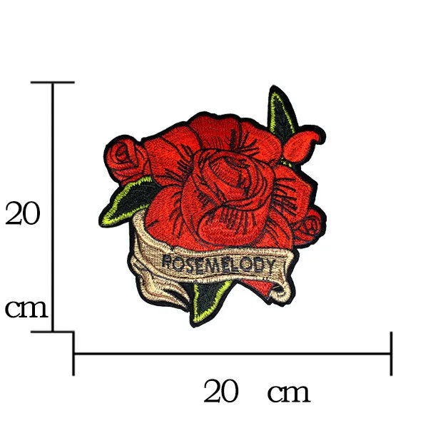 Красная роза патч для женской одежды шитье на большой вышитый цветок аппликации куртки джинсы DIY Decoratoin патч