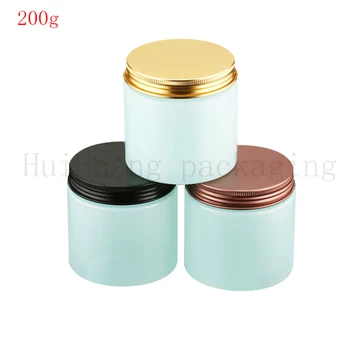 

40pcs 200g blue empty round cosmetic cream PET jars with plastic lids,200g blue cream containers for cosmetics,empty plastic jar