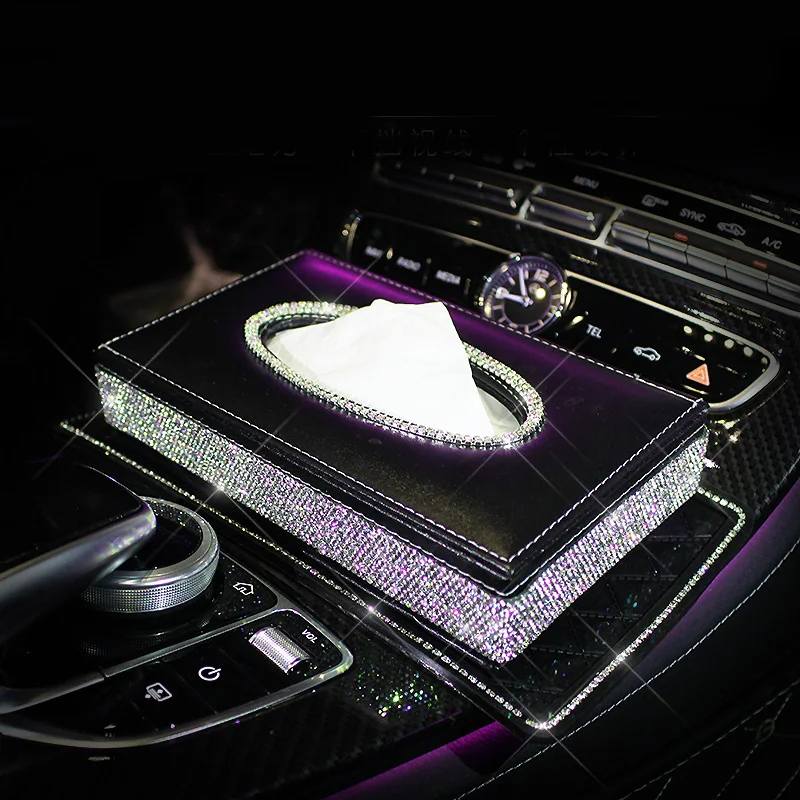 Bling Bling Diamond Car Home Office Use Tissue Box Crystals Towel Paper  Holder Cover Case for Car Interior Styling Accessories - AliExpress
