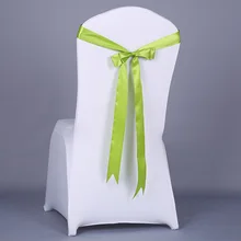 Дешевые 50 шт. Свадебная вечеринка украшения мульти Цвет Длинные ленты Председатель Sash Ресторан отеля декоративное зеленый стул группы Home Decor