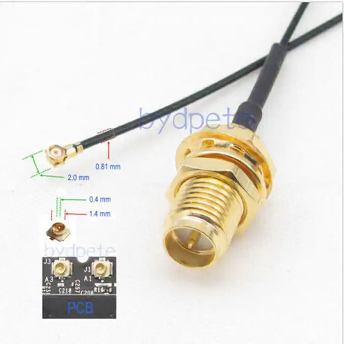 1pce Adapter Connector RP-SMA male jack to IPX U.fl male plug for PCI Wifi Card
