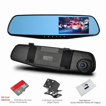 

4.3inch 1080P Full HD rear view mirror dashboard camera car DVRs dash camera recording forward through windshield