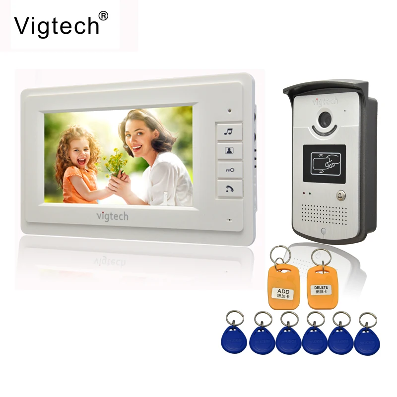 Vigtech домофон домашний телефон 7 &quotЖК монитор Водонепроницаемый видео двери