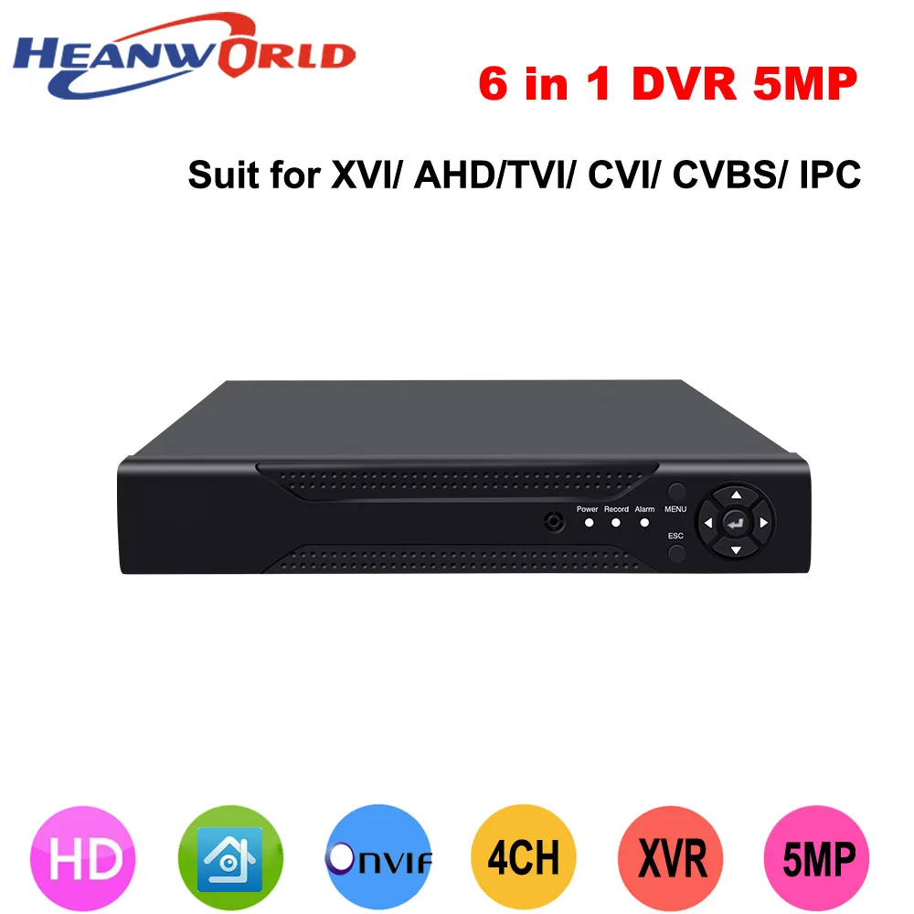 Heanworld 6 в 1 DVR 5MP HD 4CH NVR 8CH 1080P аналоговый гибридный цифровой видеорегистратор 5MP ONVIF P2P NVR/AHD/DVR