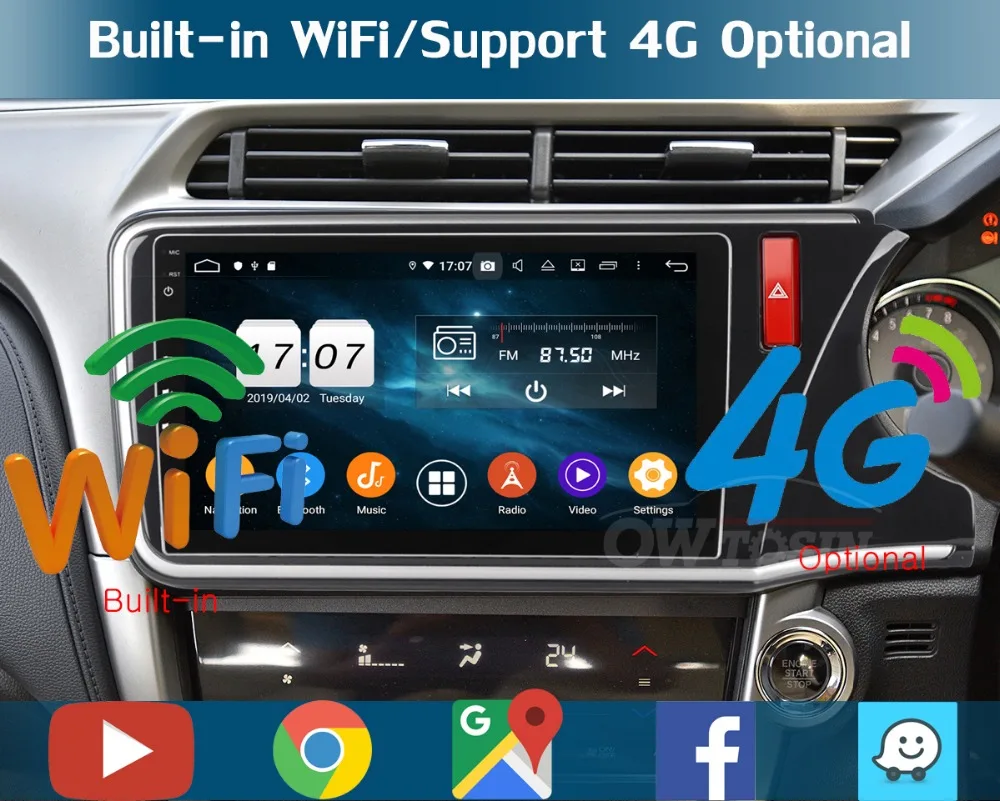Clearance 10.1" IPS 8Core 4G+64G Android 9.0 Car DVD GPS Radio Multimedia Player For Honda City 2014 2015 2016 2017 2018 CarPlay Parrot BT 9 Clearance 10.1" IPS 8Core 4G+64G Android 9.0 Car DVD GPS Radio Multimedia Player For Honda City 2014 2015 2016 2017 2018 CarPlay Parrot BT 9