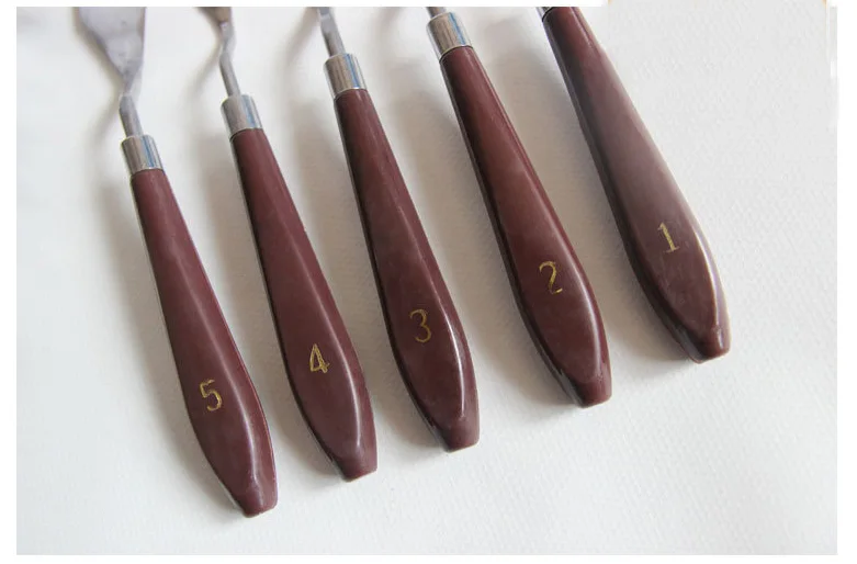 EZONE 5 шт./компл. масло малярный скребок нож деревянный Handel живопись Braush для масляной живописи полимерный инструмент для работы с глиной Art