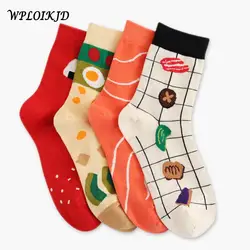 [WPLOIKJD] Harajuku суши/мясо/рисовые шарики Kawaii забавные носки креативные Calceines Mujer женские милые Sokken милые Мультяшные носки женские