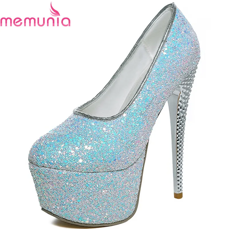 

MEMUNIA pumps women shoes female super high heels unique platform wedding spring summer autumn fashion sexy party shoes