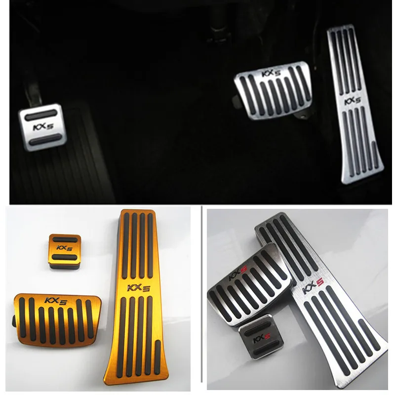 

Car-Styling Aluminum alloy Car Accelerator Gas Pedals Brake Pedal Cover For Kia Sportage 2016 2017 2018 LHD AT 3PCS