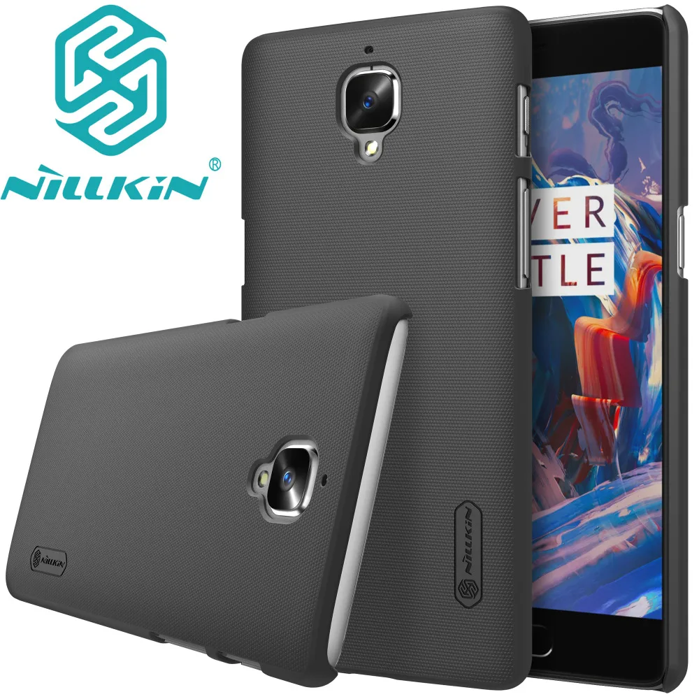 

OnePlus 3 Phone Cases Nillkin Black Super Matte Skin Hard Back Cover Capa Coque Case For One Plus 3T 3 T Phone Shell Protective