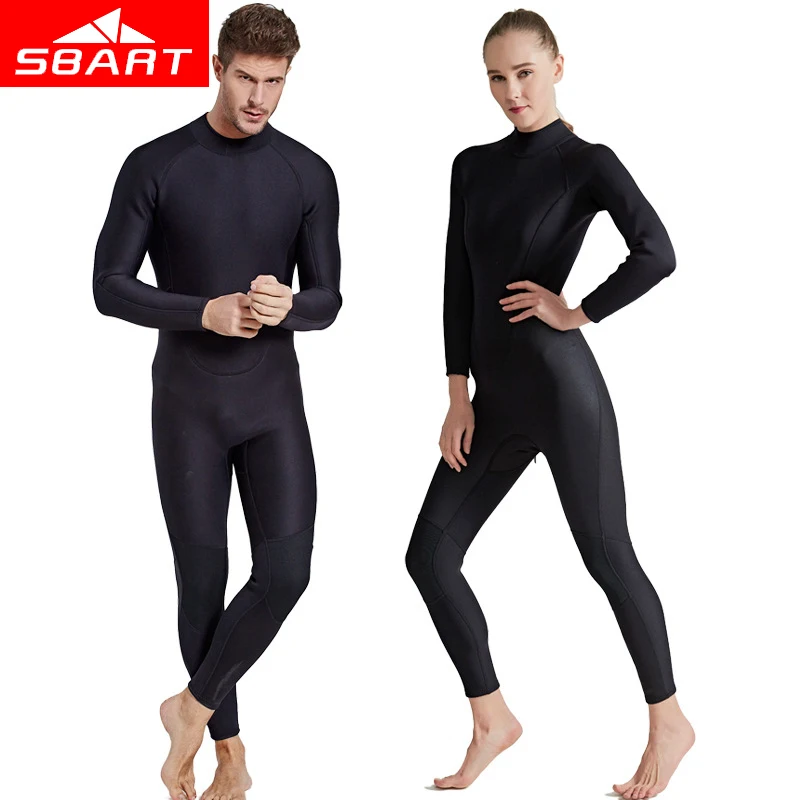 

SBART Professional 2MM Zipper Wetsuit Full One Piece Spearfishing Jumpsuits Diving Suit Long Sleeved Swimwear Wetsuit Rash Guard