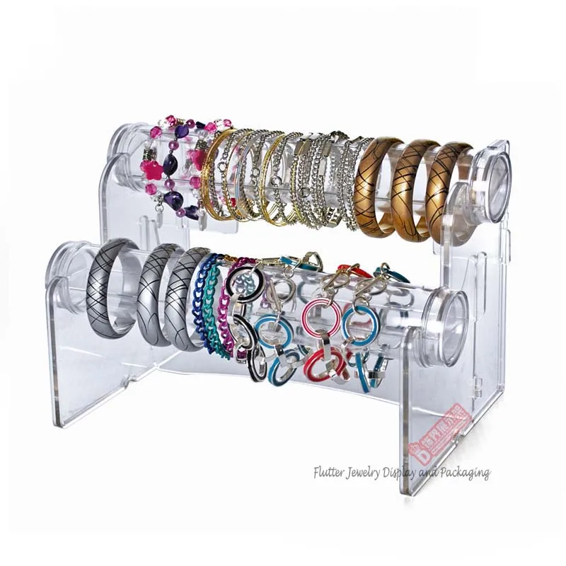 

Newest 2016 2- Layer Bracelet Displaty Stand Watch Showing Rack Jewelry Showcase Bangle Holder Ankle Shelf Retachable