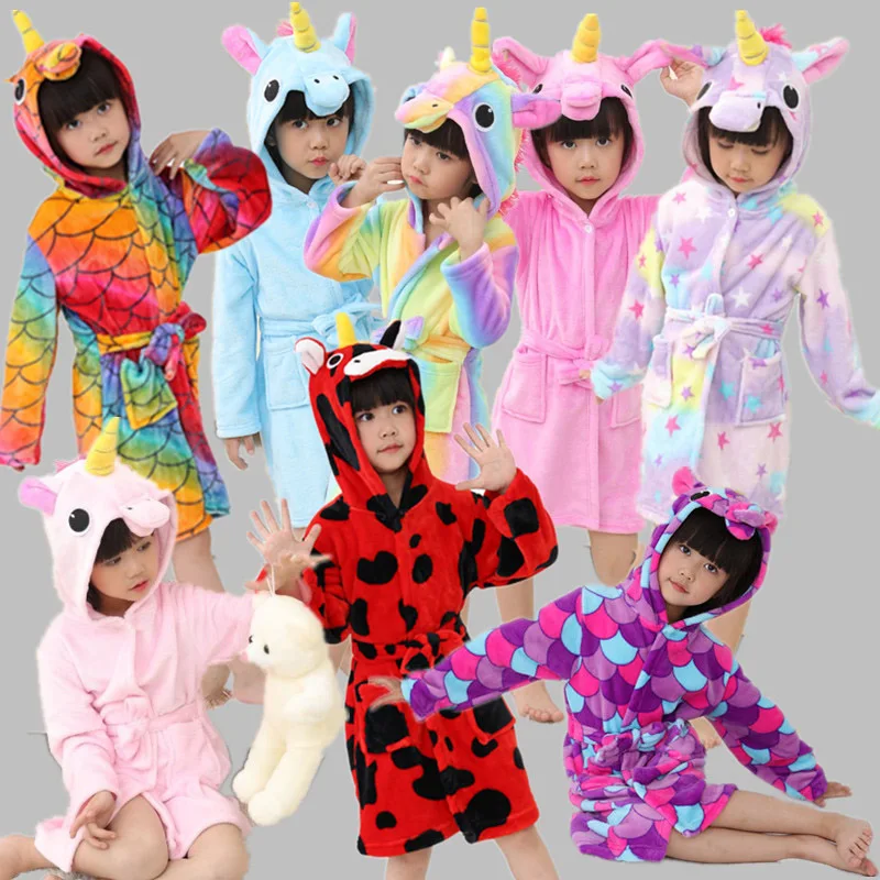 Flannel Animal Cartoon Pajama Onesie  warm animal Kids Girls Boys leopard Children Sleepwear Onesies for 4 6 8 10 12 years