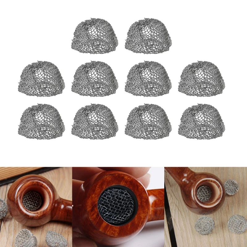 

10Pcs Tobacco Smoking Pipe Metal Filter Screen Steel Mesh Rimmed Dome Bong Shake Smoking Accessories