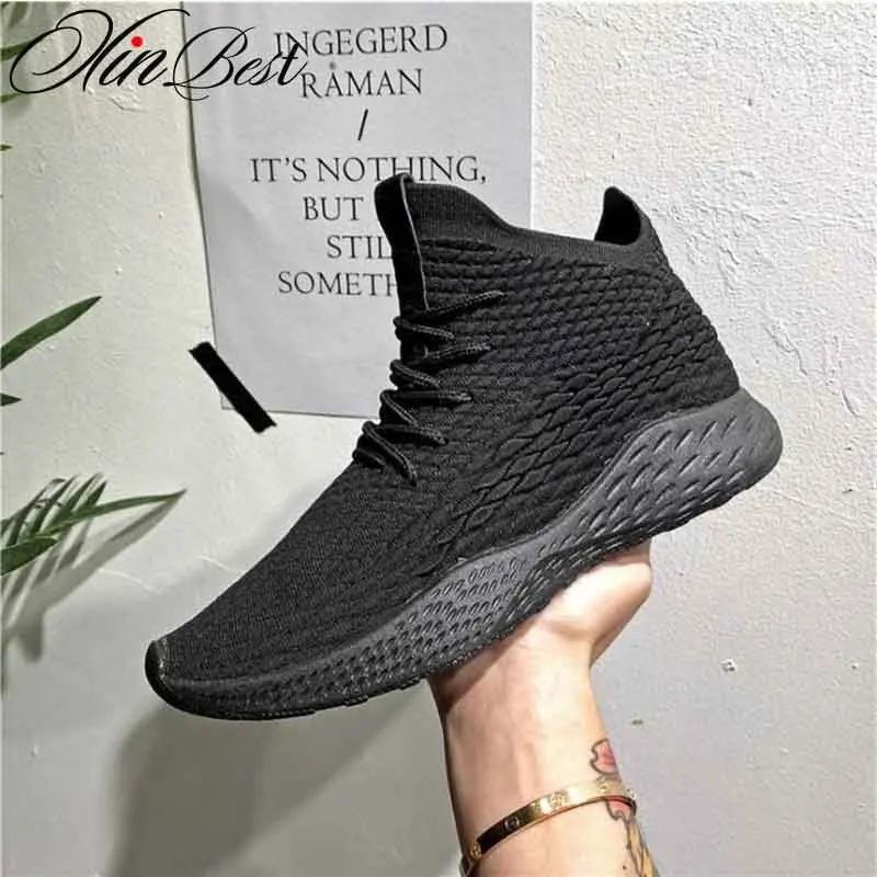 Xinbest Fly вязать дышащая Спортивная обувь для мужчин s модные кроссовки легкие ботинки для ходьбы Студенческая Нескользящие сетки