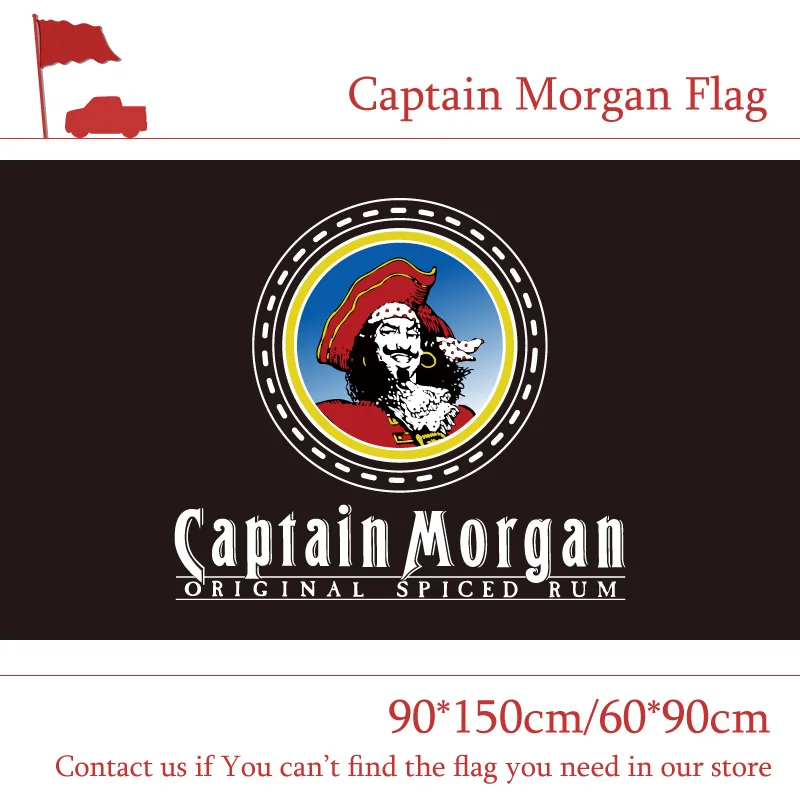 

Free shipping 90*150cm 60*90cm 3x5FT Captain Morgan Rum Banner Flag Sign Bar Decorative Banner Custom Flag Digital Printing 100D
