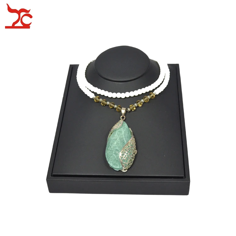 

Super Jewelry Display Props Black Leatherette Necklace Display Holder Rack Horizontal Mannequin Bust For Necklace Pendant