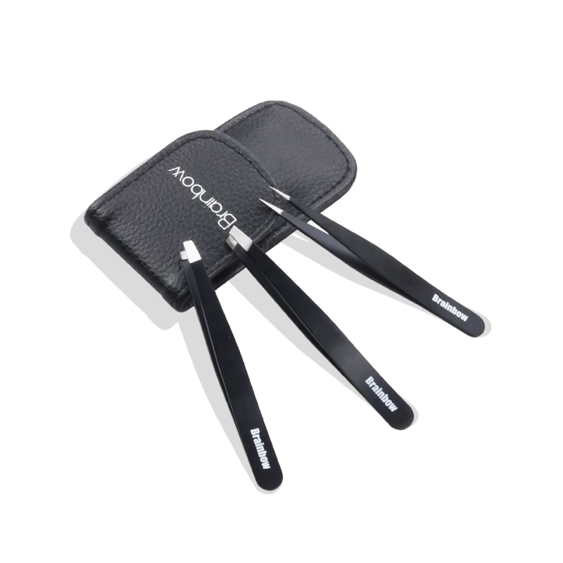 Eyebrow Tweezers 3pcs Eyebrow Tweezer Set Stainless Steel Slant Tip Point Tip Flat Tip For Face Hair Removal Make Up Tools