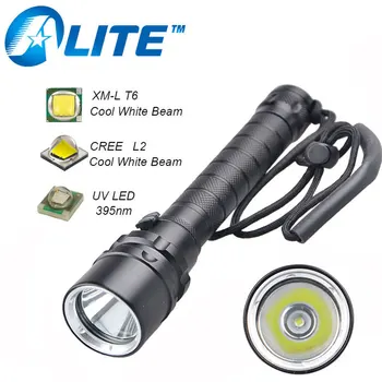 

TMWT Underwater Diving diver Flashlight Torch XM-L2 led T6 Light Lamp Waterproof 18650 rechargeable battery white yellow light