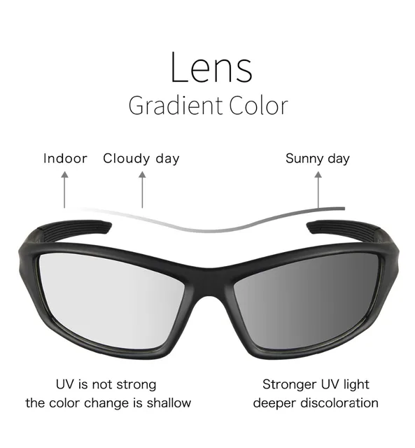 Queshark Photochromic Cycling Eyewear Bicycle Bike Glasses Outdoor Sport MTB Bicycle Bike Sunglasses Goggles Bike Racing Glasses -