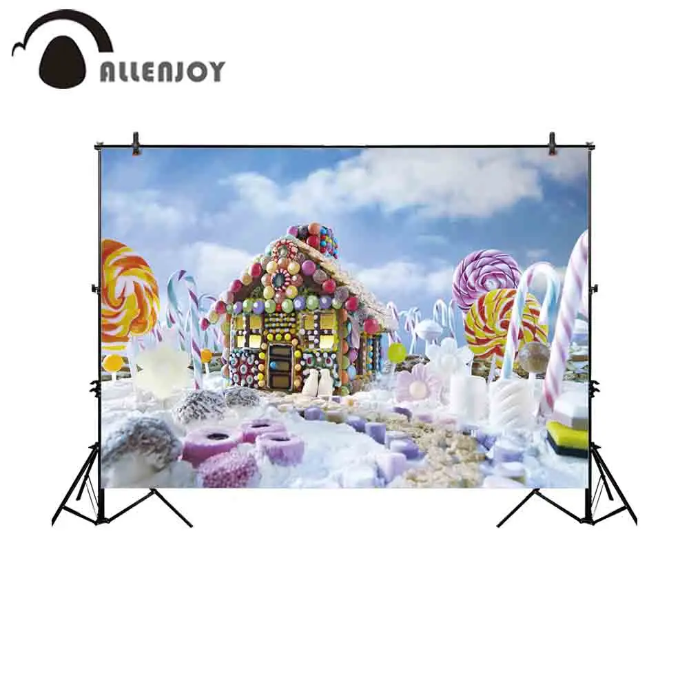 Allenjoy детский фон для фотографии пряничный домик рождественские конфеты