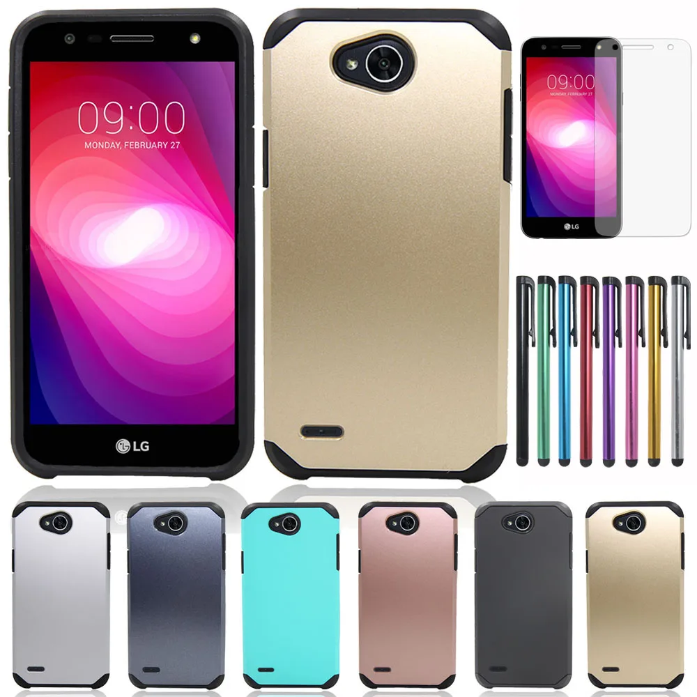 For LG X Power 2 Dual Layer Slim Hard Rugged Case Cover