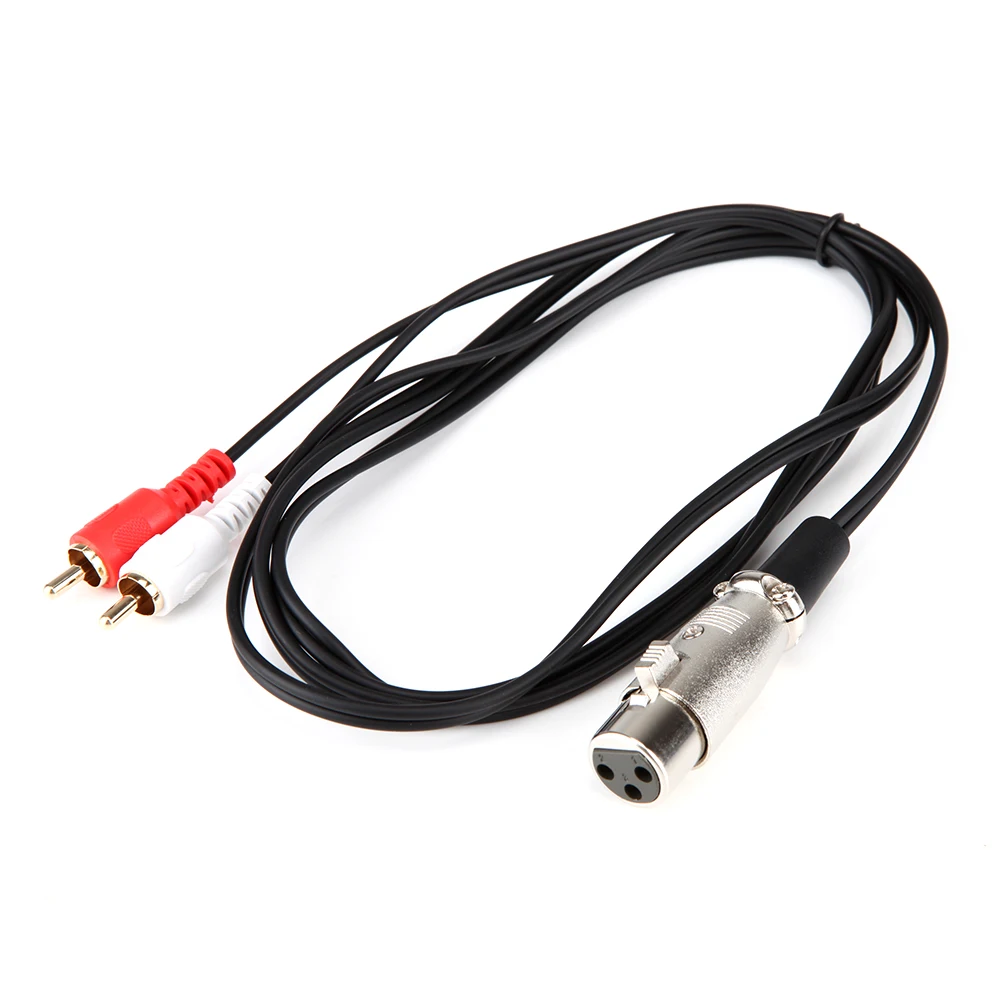 Red&White 2*RCA Male to XLR Female Stereo Audio Speaker Amp Y cable 5Ft