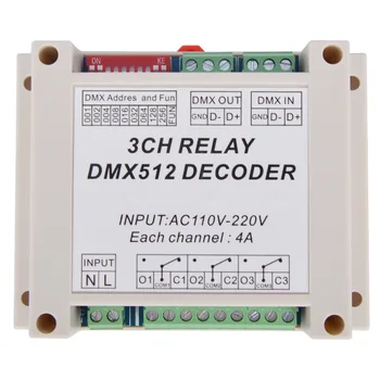 

Factory direct sales of new DMX512 decoder 110-220V 4A 3-channel relay led drive accessories