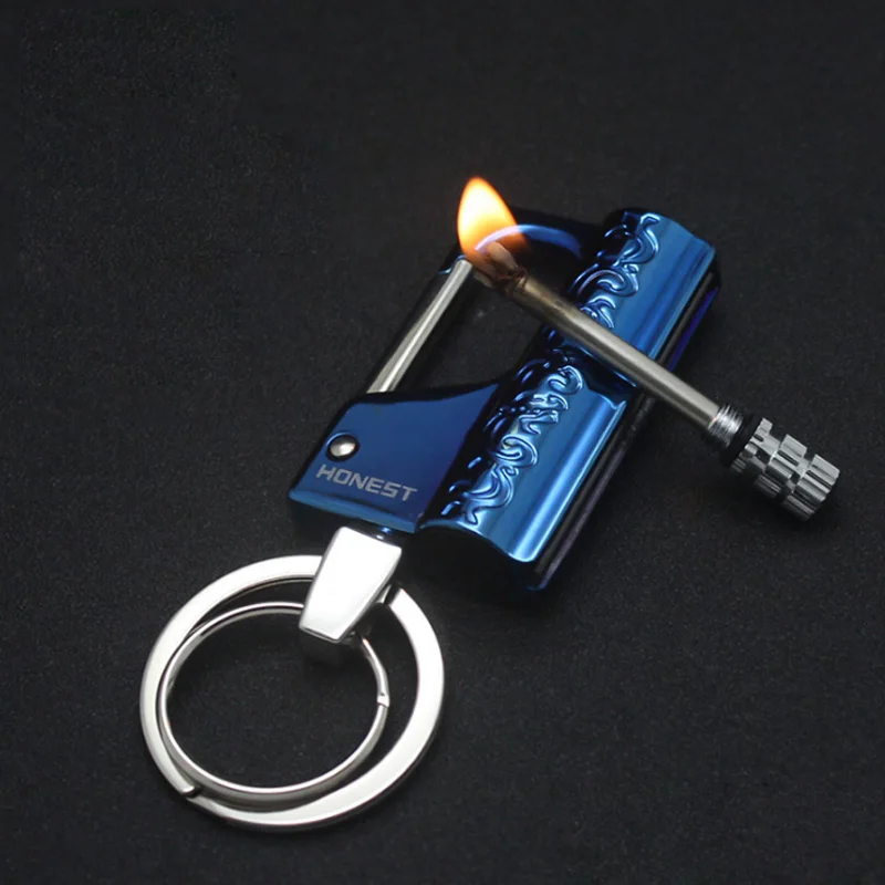 Hot Million Matches Lighter Stainless Steel Key Chain Torch Lighters