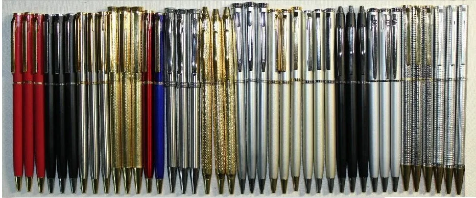 500 шт. много большой написание Metal Pen Симпатичный мини металлическая ручка черный с золотом color10g/pc карман ручка заказ с ваш собственный