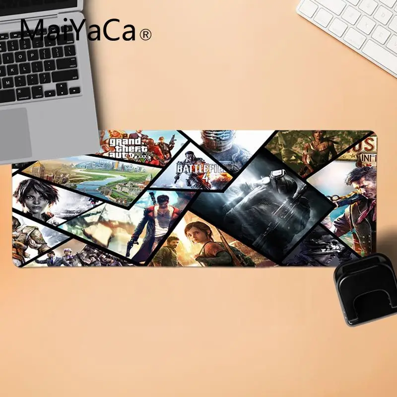 MaiYaCa крутой коллаж видеоигр, настраиваемый игровой коврик для мыши для ноутбука, ноутбука, игровой коврик для мыши - Цвет: LockEdge 30X90cm