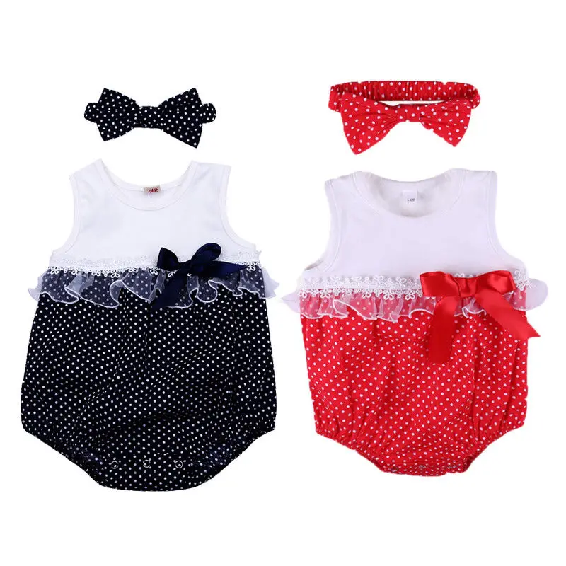 

Cotton Newborn Baby Girl Polka Dot Romper
