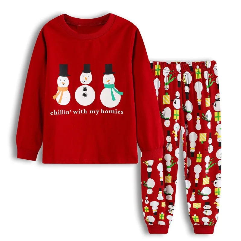 Детский Рождественский пижамный комплект, комплект детской одежды, одежда для сна для мальчиков и девочек с героями мультфильмов, пижамы для детей 2-7 лет, Пижамный костюм для маленьких мальчиков - Цвет: model 1