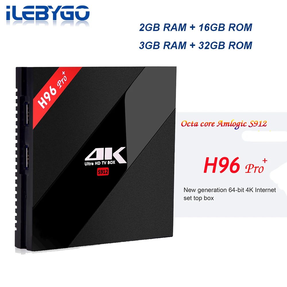 ТВ-приставка H96 Pro + Amlogic S912 Android 7 1 3 ГБ 32 Восьмиядерный процессор BT 4 2 ГГц 5 0 Wi-Fi